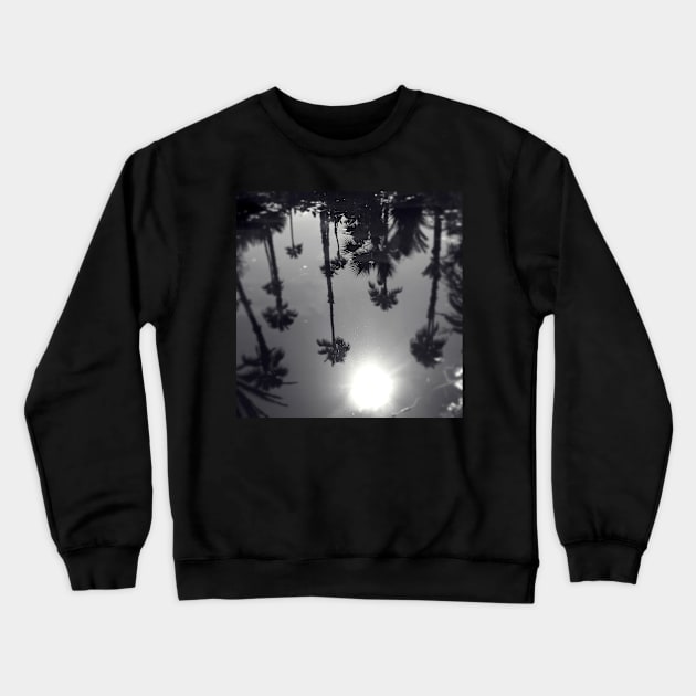 Palm Tree Reflection Crewneck Sweatshirt by rosedew